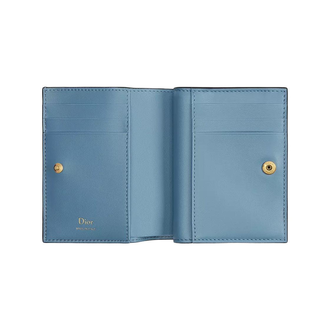 디올 메달리온 베고니아 월렛 그레인드 카프스킨 블랙 마이오소티스 블루(Dior Medallion Begonia Wallet Grained Calfskin Black Myosotis Blue) - 2