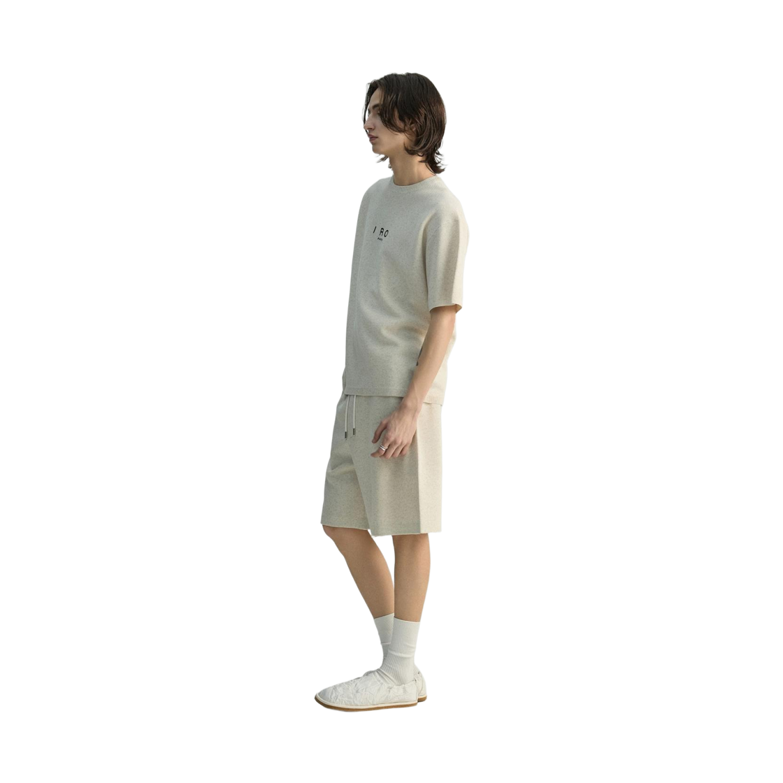 이로 네뷸라 베이직 로고 반팔 라운드 니트 아이보리(Iro Nebula Basic Logo Short-Sleeve Crew Neck Knit Ivory) - 4