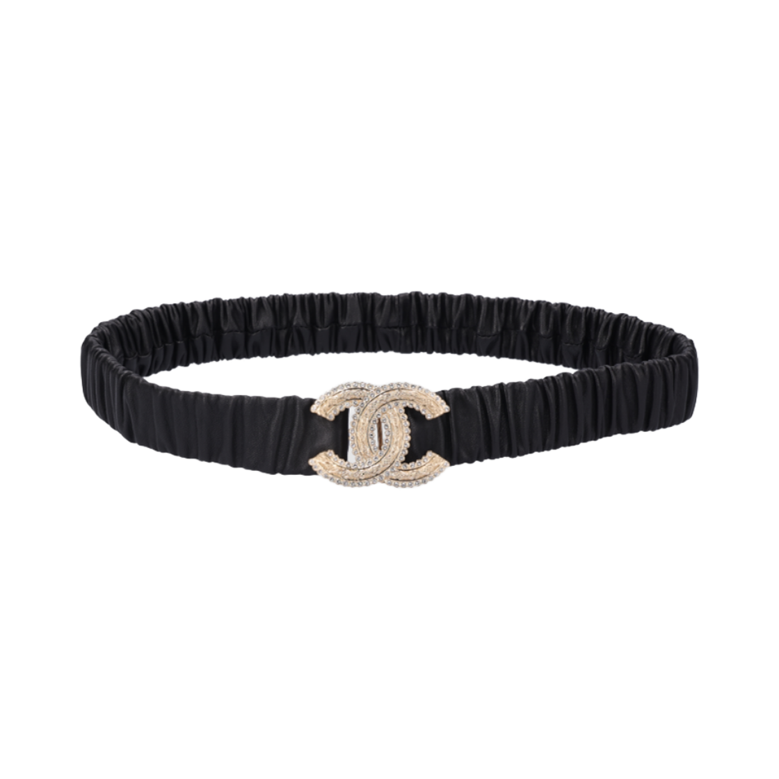 ITAHMFROWJ6L Chanel CC Pearl Belt Black