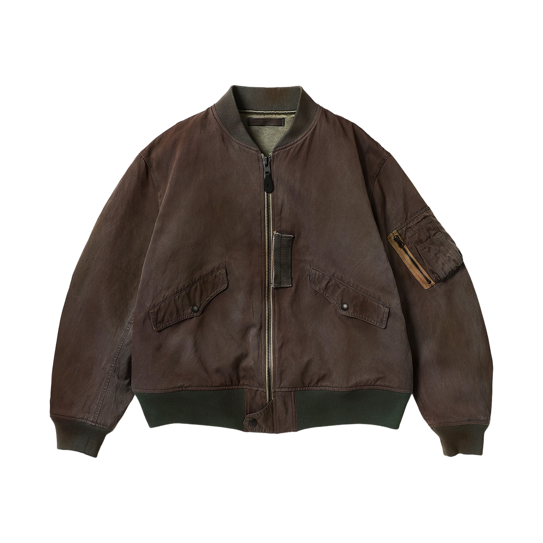 아프레쎄 빈티지 실크 L-2B 플라이트 자켓 퍼플 블랙 - 26SS(A.Presse Vintage Silk L-2B Flight Jacket Purple Black - 26SS)