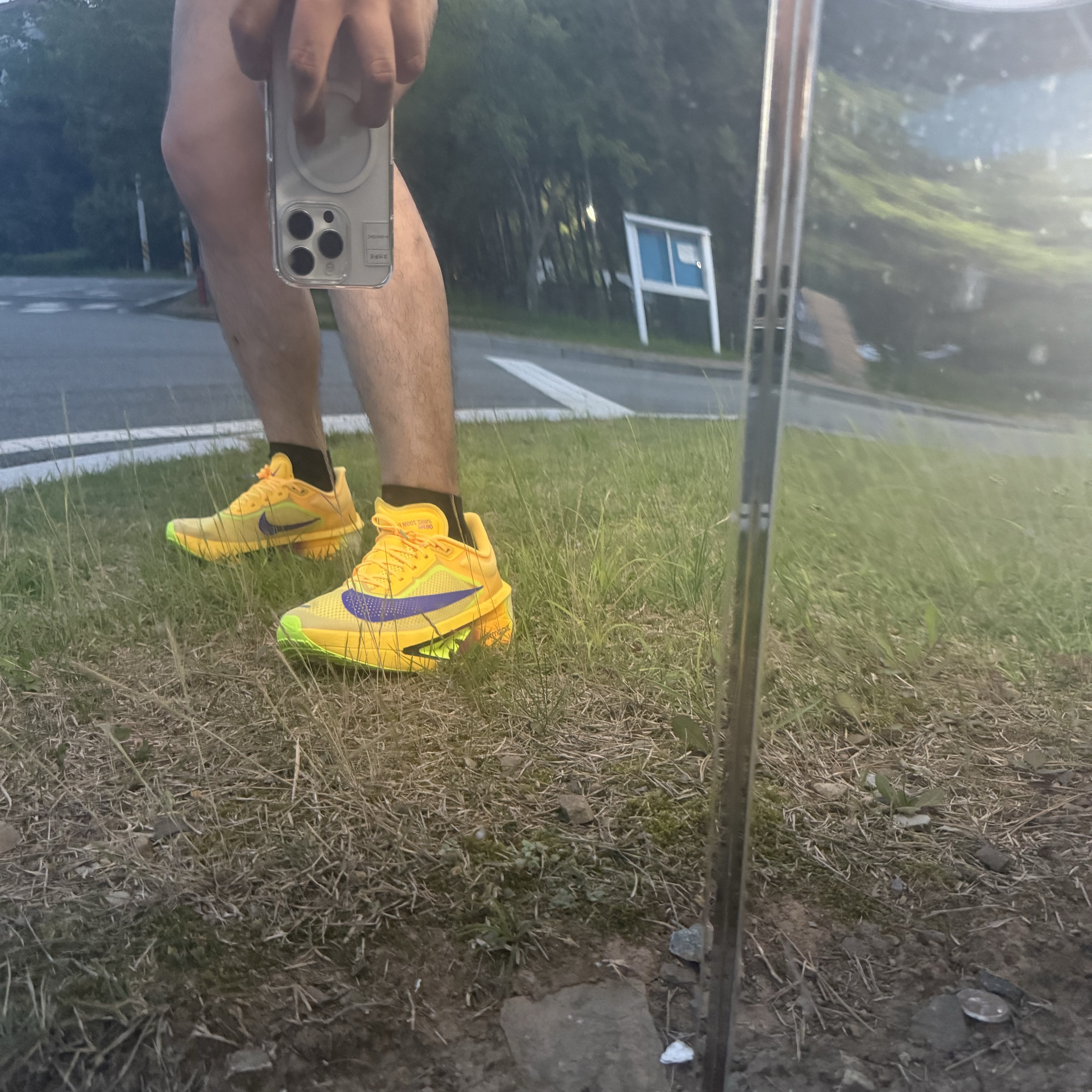 Nike Zoom Fly 6 Citron Pulse Indigo Burst 착용 스타일 - 2