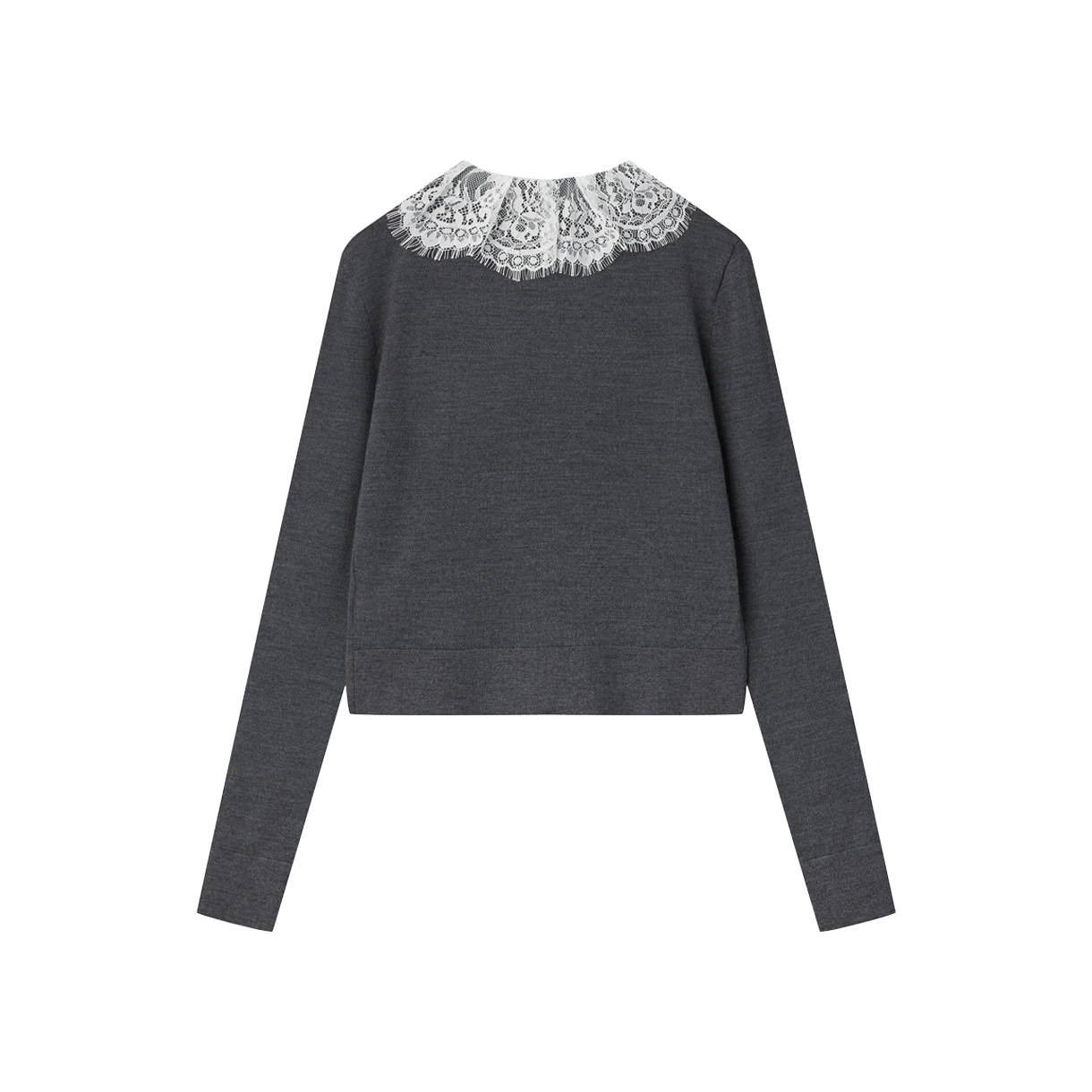 셀프 포트레이트 우먼 레이스 칼라 니트 가디건 그레이 - 26FW(Self Portrait Women Lace Collar Knit Cardigan Gery - 26FW) - 2