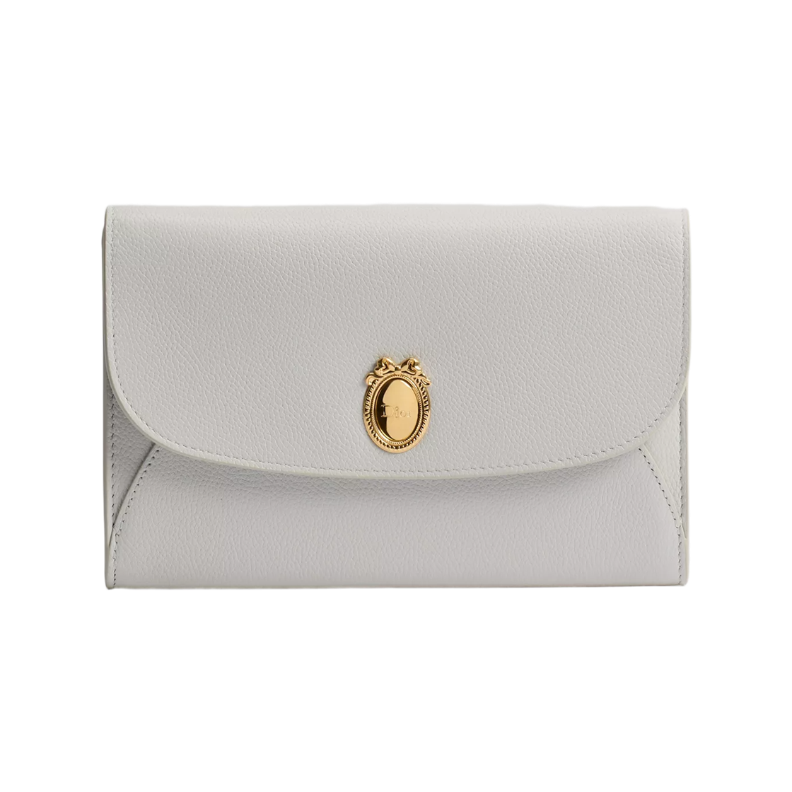S2223QGME-M57G Dior Medallion Envelope Strap Pouch Grained Calfskin Gris Pietro Khaki