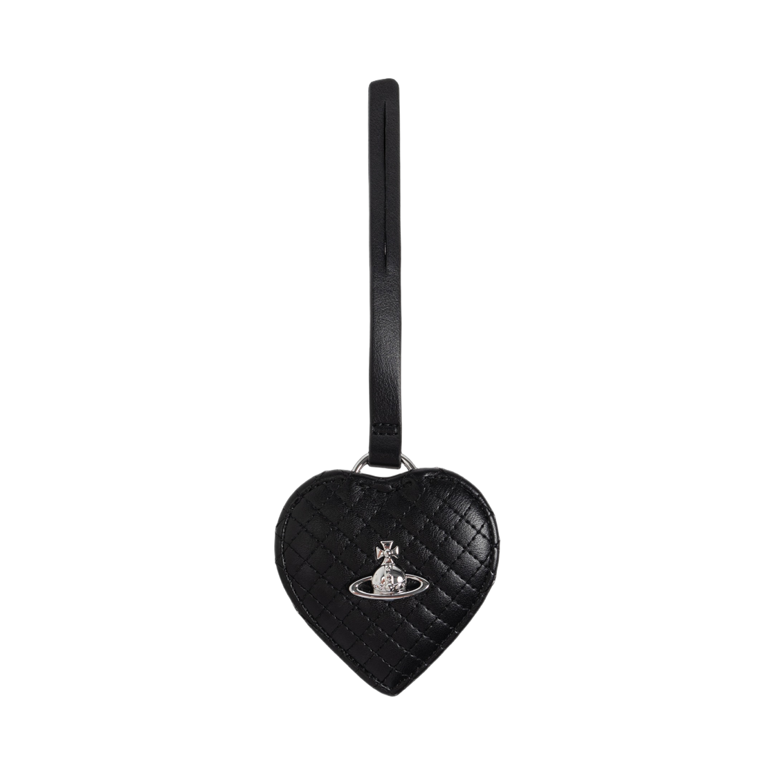 8212000FW-S0026-N401 Vivienne Westwood Heart Mirror Charm Keyring Black