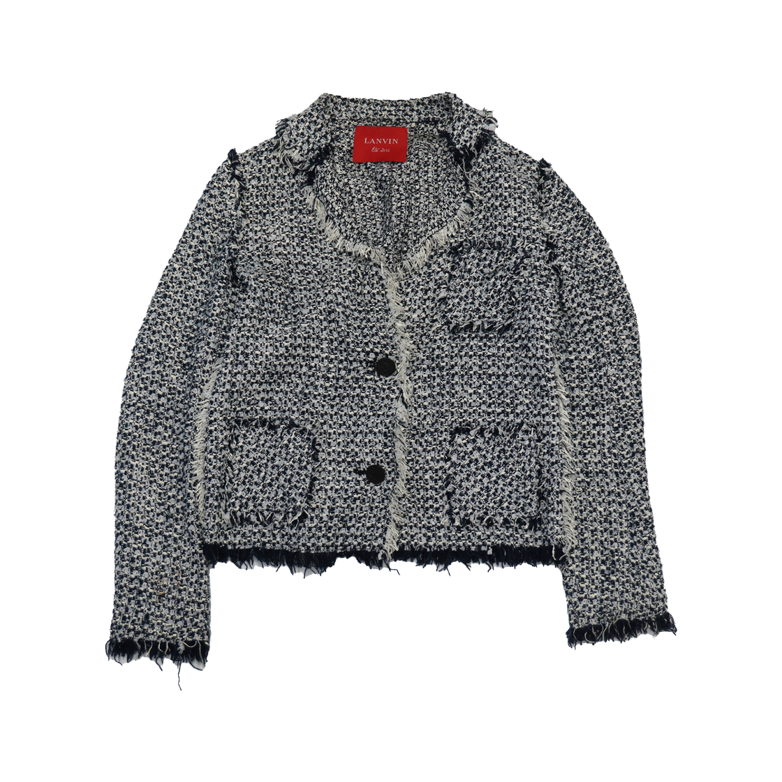 ITPDKRMBWDW5 Lanvin Tweed Jacket Navy White