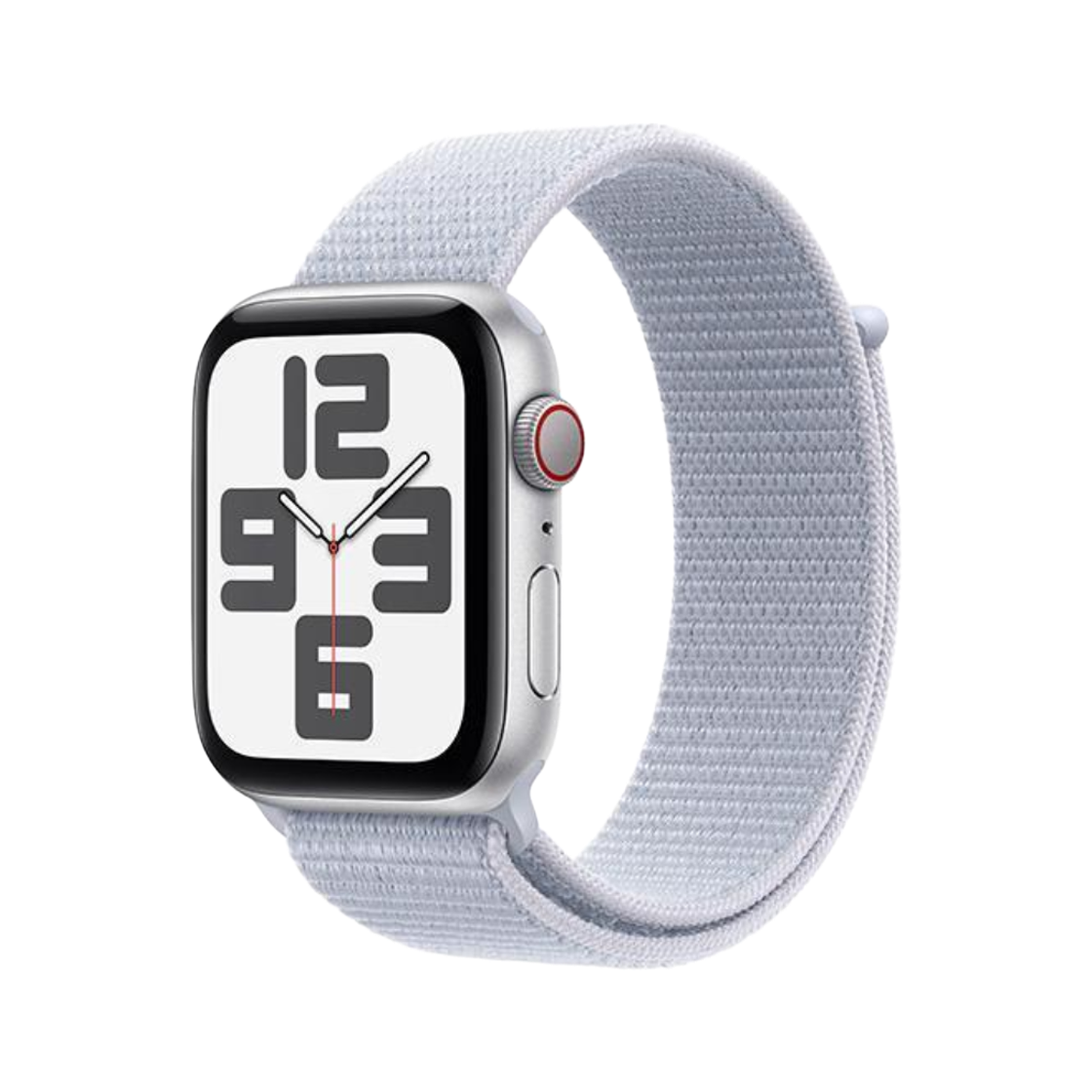 MXGR3KH/A Apple Watch SE 44mm GPS Cellular Silver Aluminium Case with Sport Loop Blue Cloud (Korean Ver.)