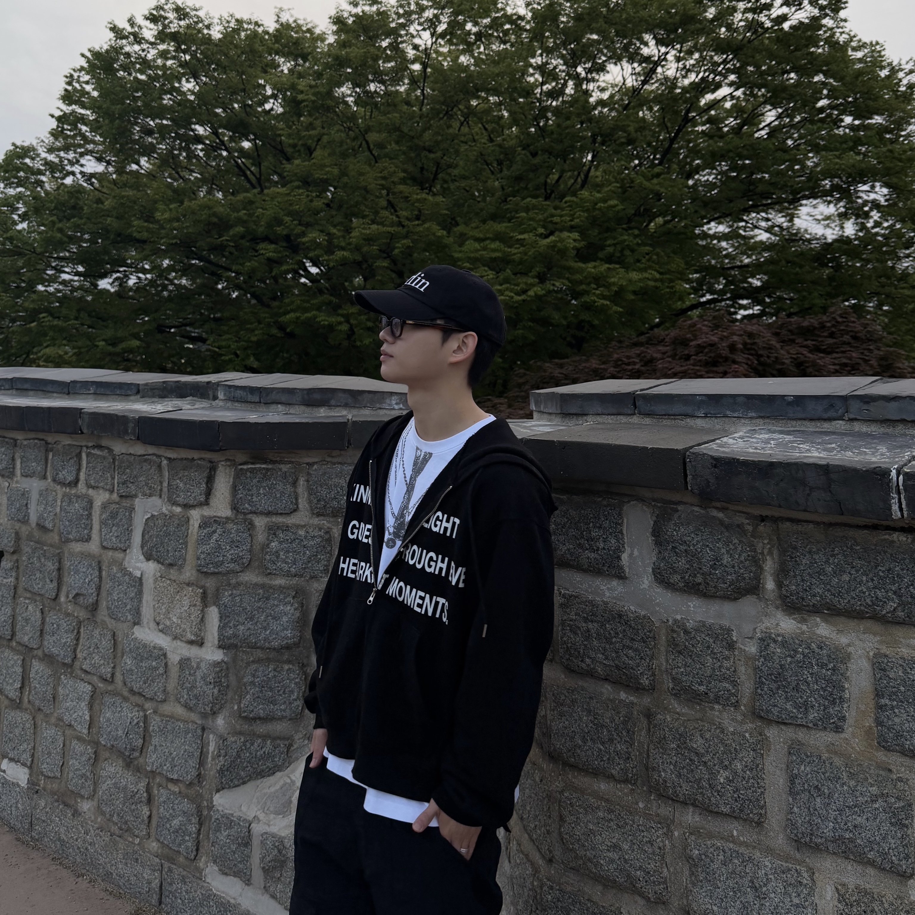 Cornerbless Regular Sagging Denim Pants Black, Converse x Drkshdw Turbowpn Ox Black 착용 스타일 - 2