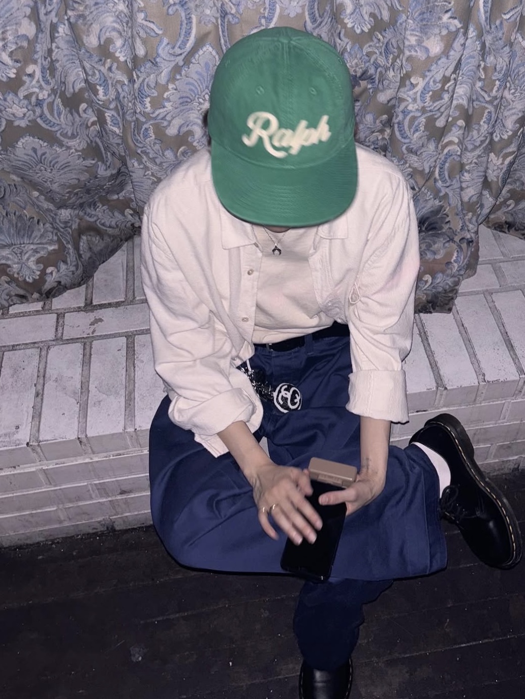Supreme Chino Pants Dark Navy - 22SS, Dr. Martens 1461 Smooth Black 착용 스타일 - 2