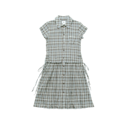 Polyteru Women Loosed Check Dress Light Blue