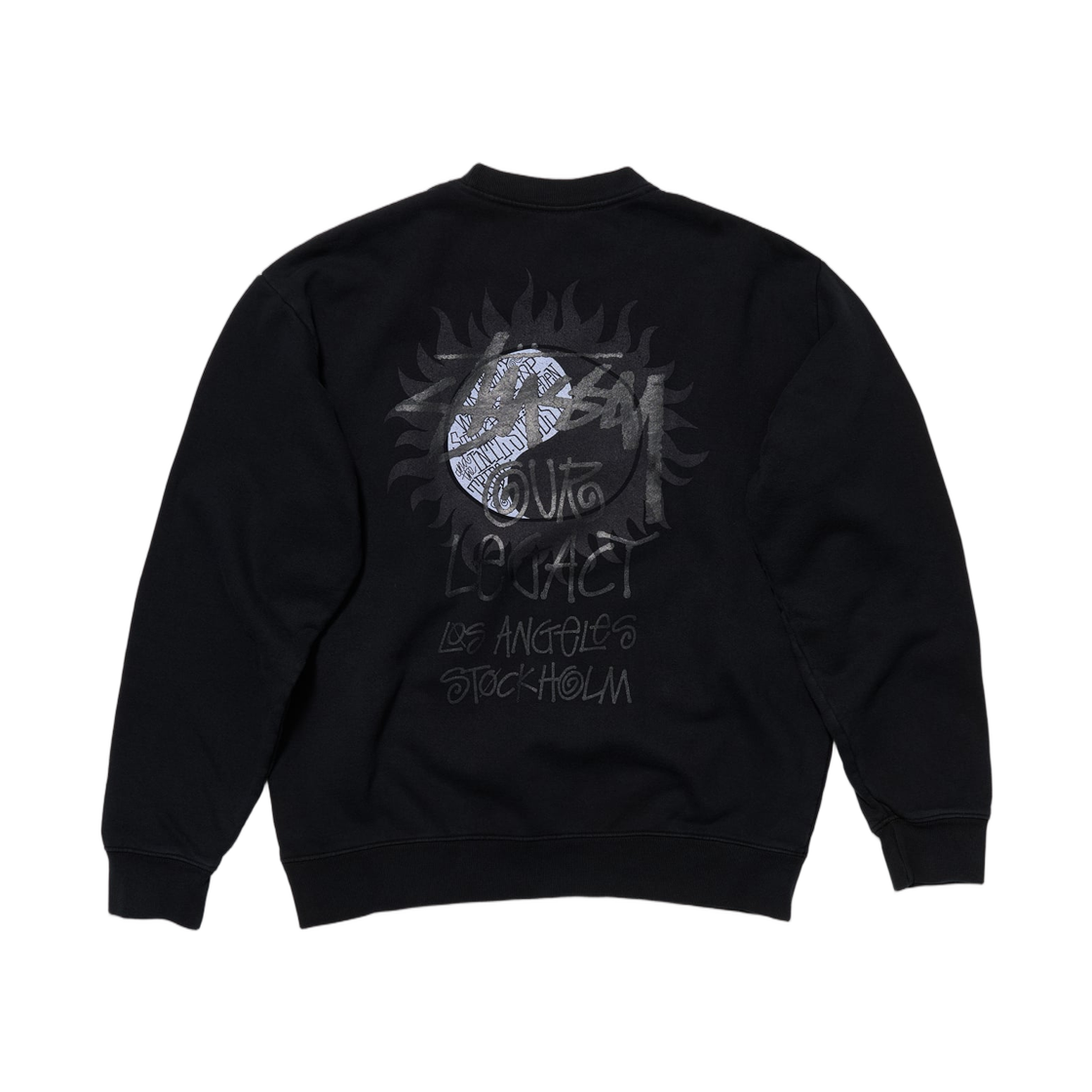3913654 Stussy x Our Legacy Sun Pig. Dyed Crew Overdyed Black