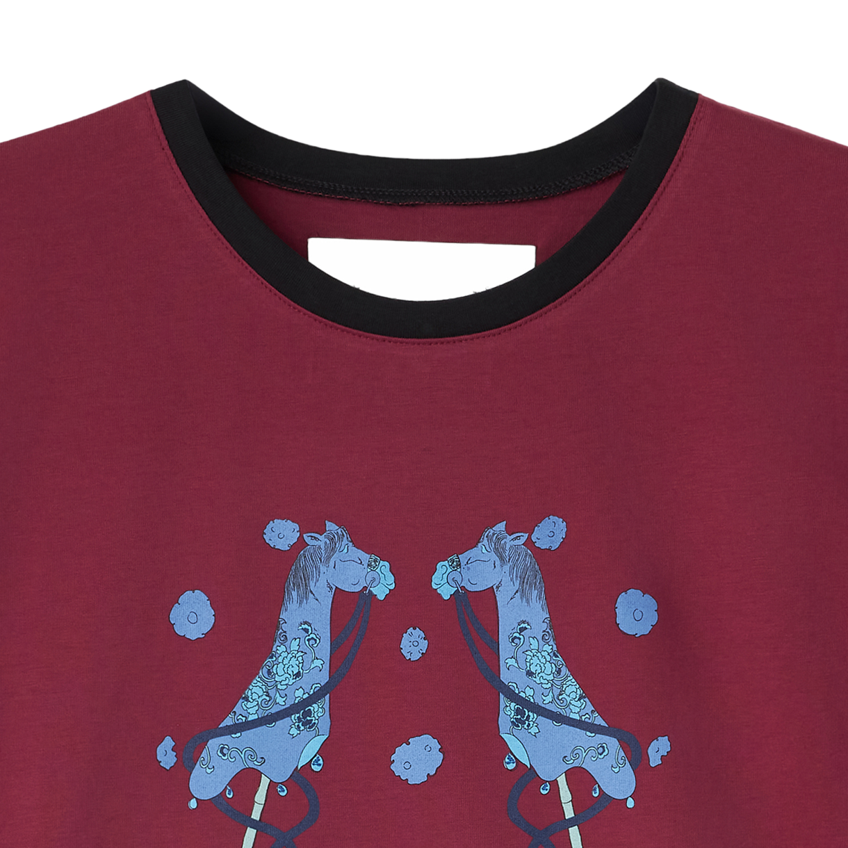 코너 아이브스 우먼 하비 홀스 프린트 티셔츠 버건디 - 26FW(Conner Ives Women Hobby Horse Print T-Shirt Burgundy - 26FW) - 3