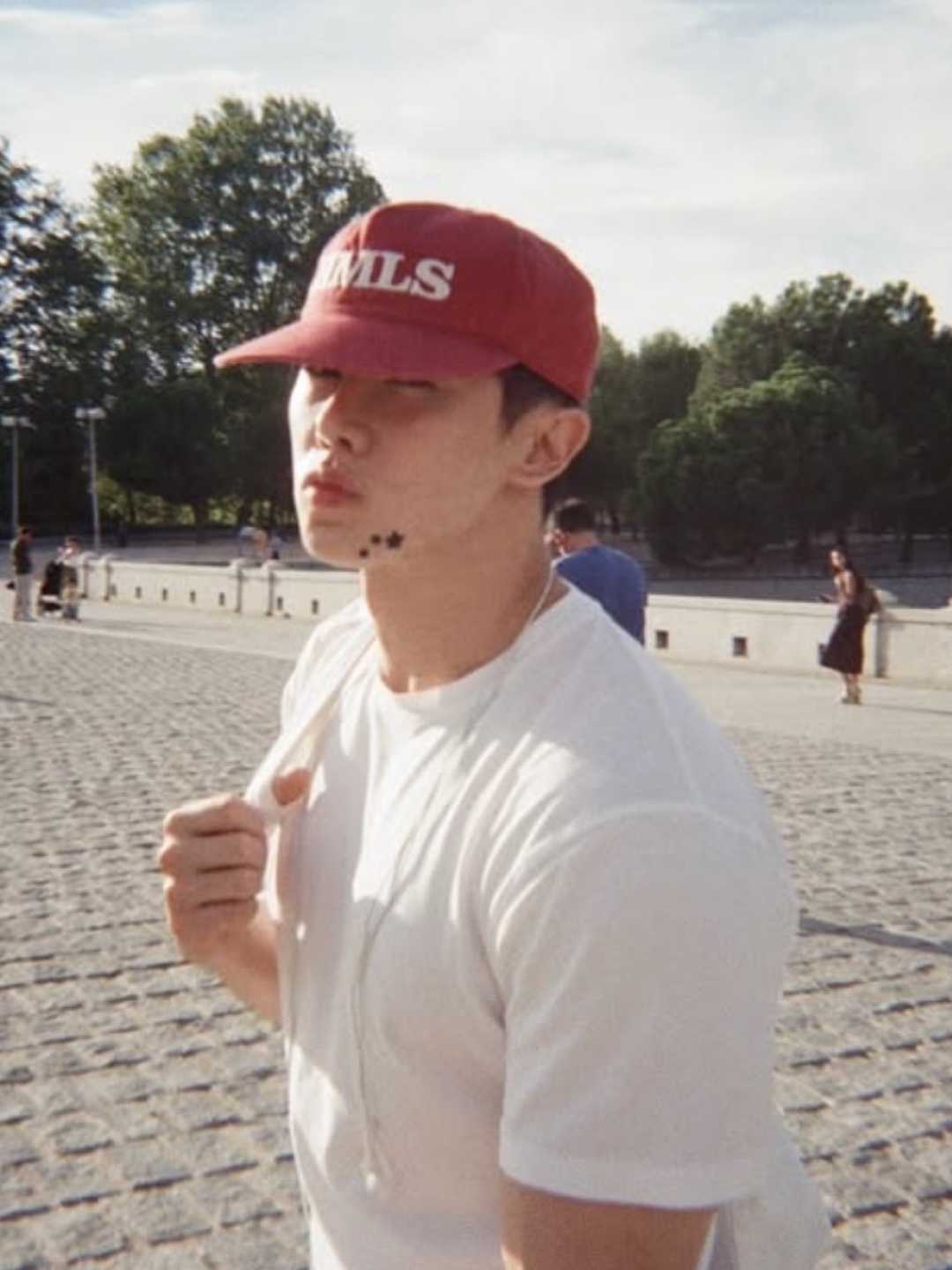 Hommless HMLS Vintage 5 Panel Hat Washed Red, Hommless HMLS Vintage 5 Panel Hat Black 착용 스타일 - 4