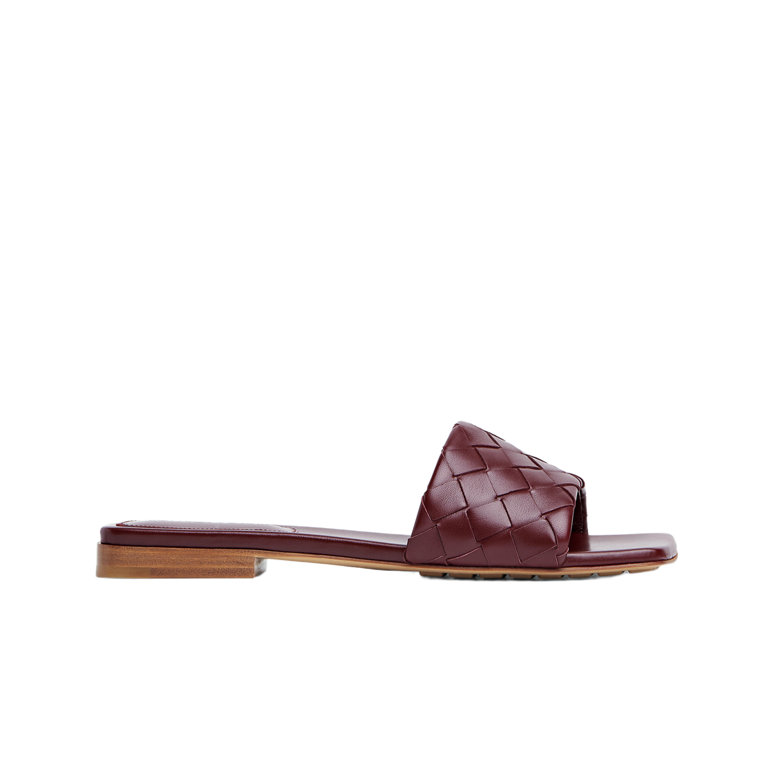 837737V2ED02240 (W) Bottega Veneta Parco Flat Mule Barolo