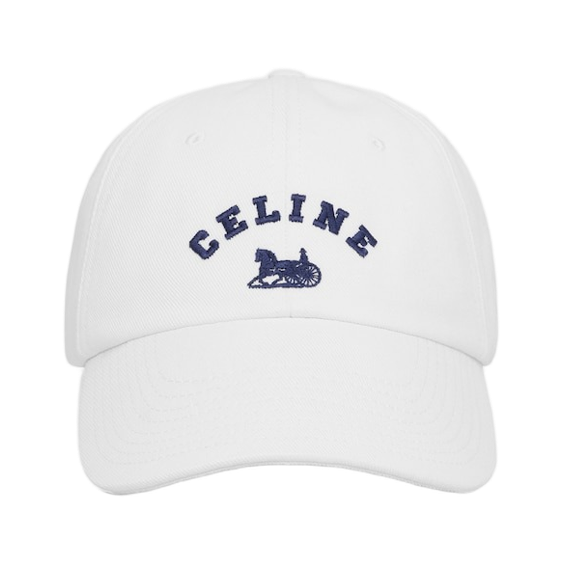 AA0IE2U74-GAN7 (W) Celine Richelieu Cap in Cotton Twill White