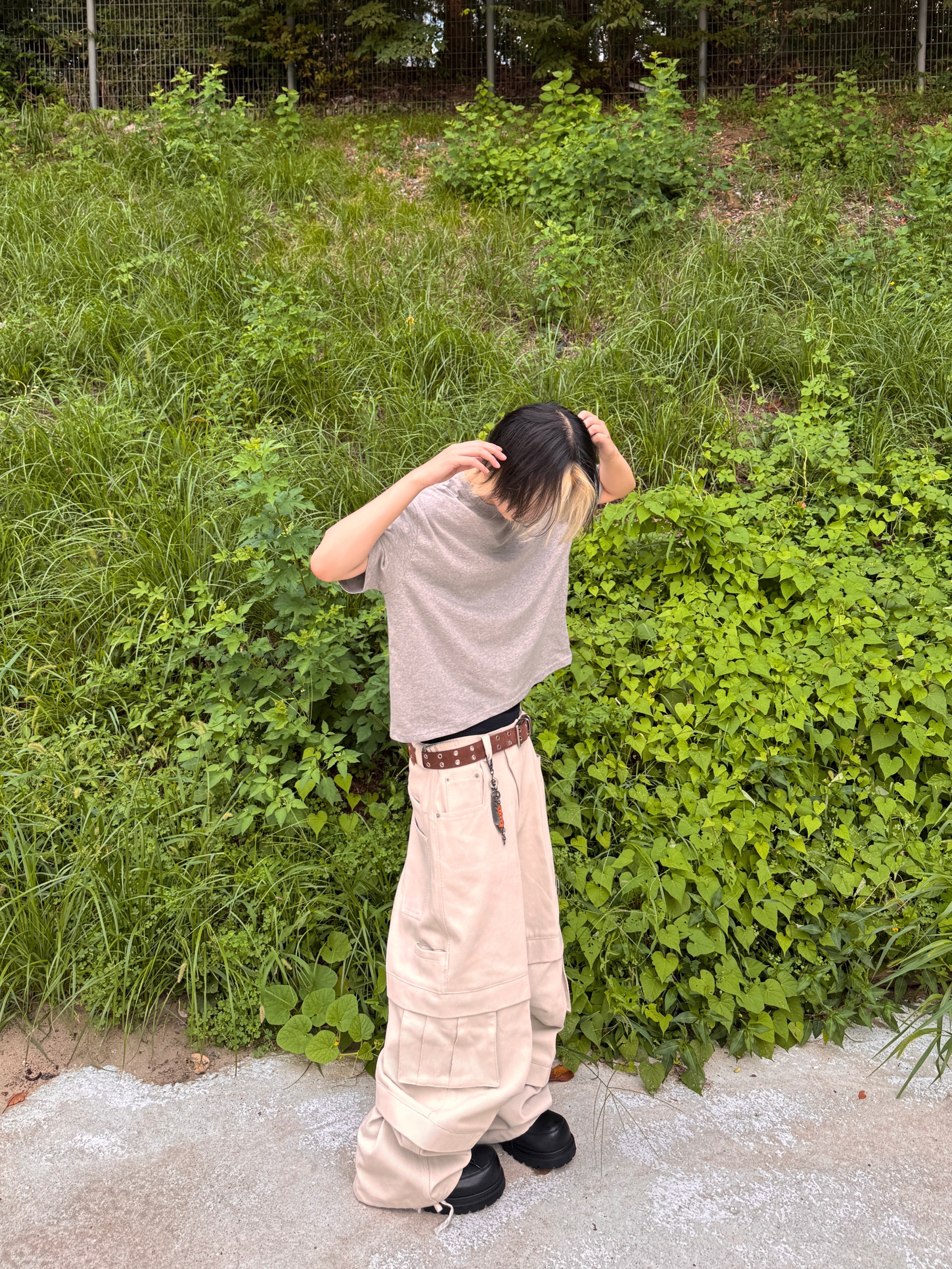 Kamien Titan Baggy Pants Light Beige, Kamien Titan Baggy Pants Light Beige 착용 스타일 - 2