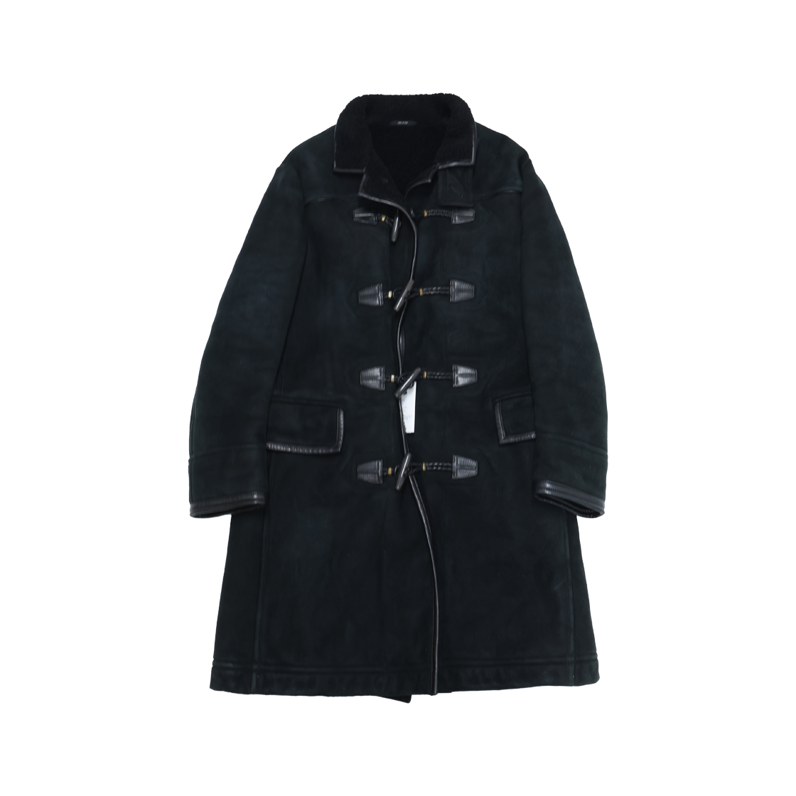 톰 포드 더플 무스탕 롱 코트 램스킨 블랙(Tom Ford Long Duffle Mustang Coat in Black Lambskin)
