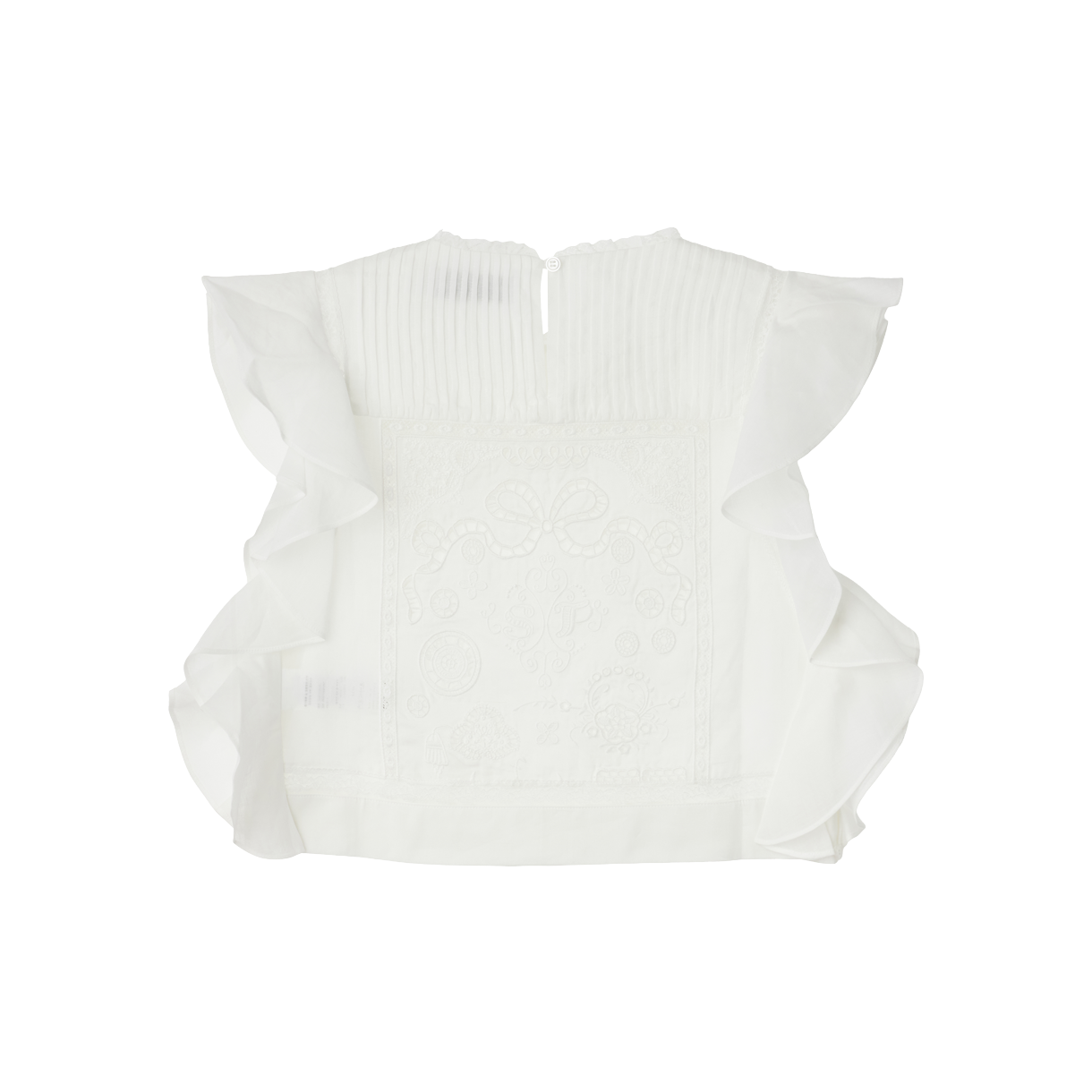 셀프 포트레이트 우먼 라미 레이스 프릴 탑 화이트 - 26FW(Self Portrait Women Ramie Lace Frill Top White - 26FW) - 2