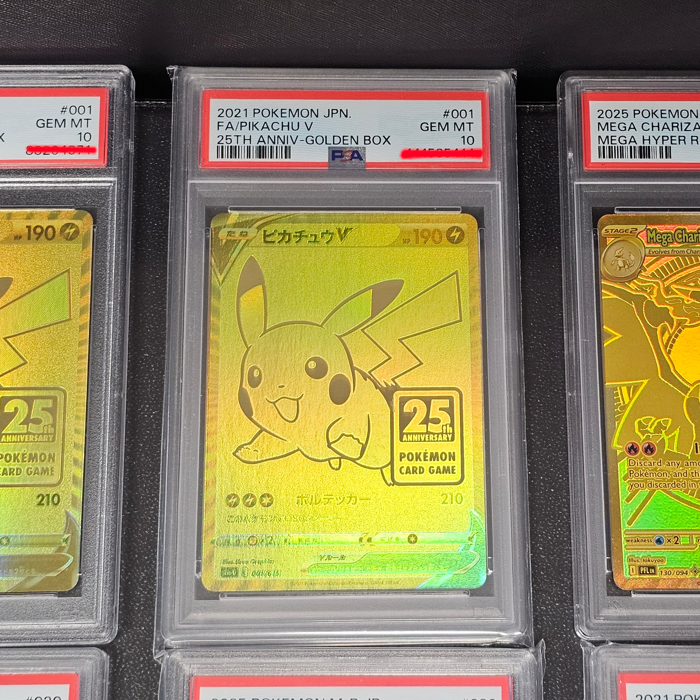 Pokemon TCG Pikachu V 25Th Anniversary Golden Box (Japanese Ver.), Pokemon TCG Mega Charizard X ex MHR Phantasmal Flames (English Ver.) 착용 스타일 - 1