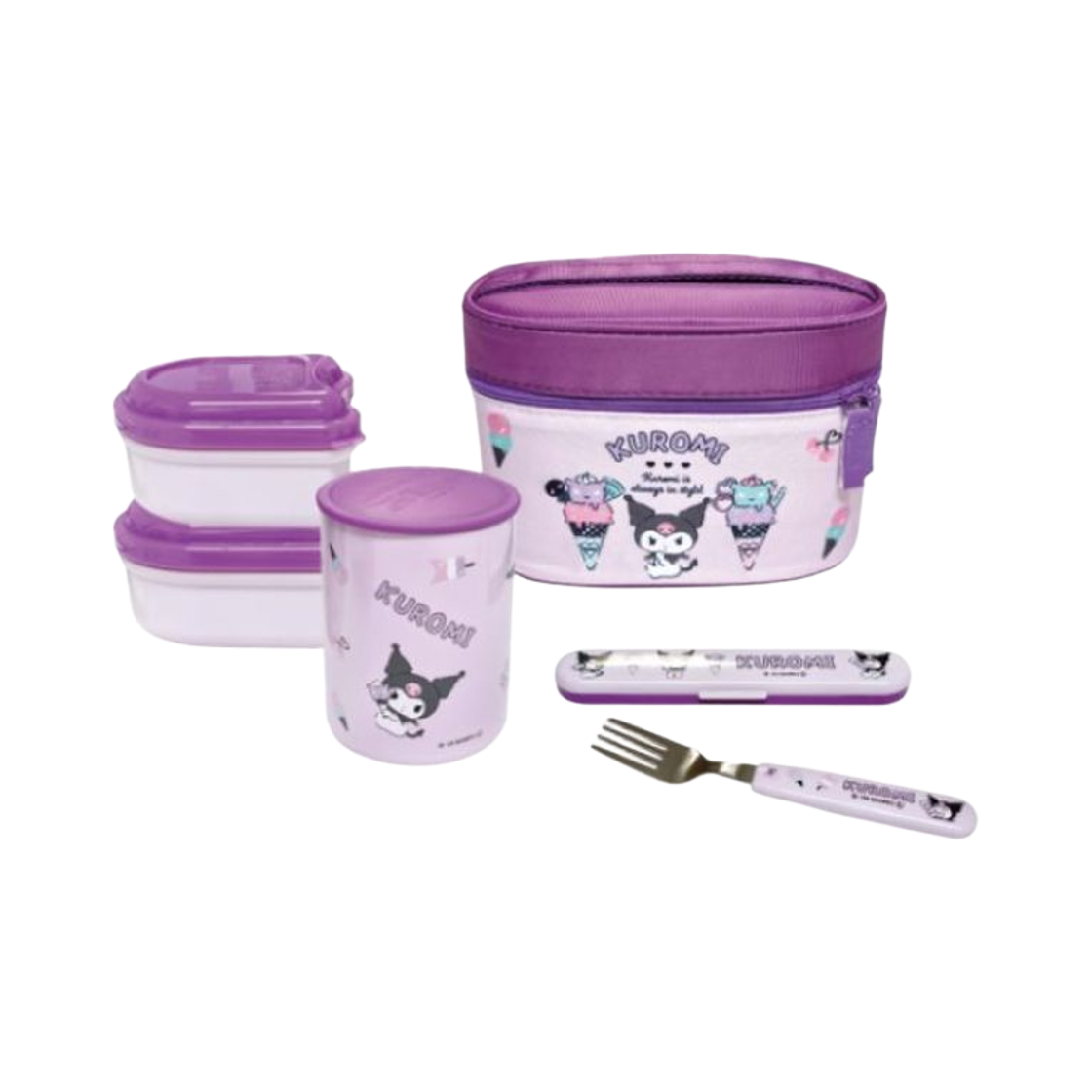 스케이터 쿠로미 아이스크림 스테인레스 보온 도시락 560ml 포크포함(Skater Kuromi Icecream Stainless Thermal Lunch Box 560ml with Fork)