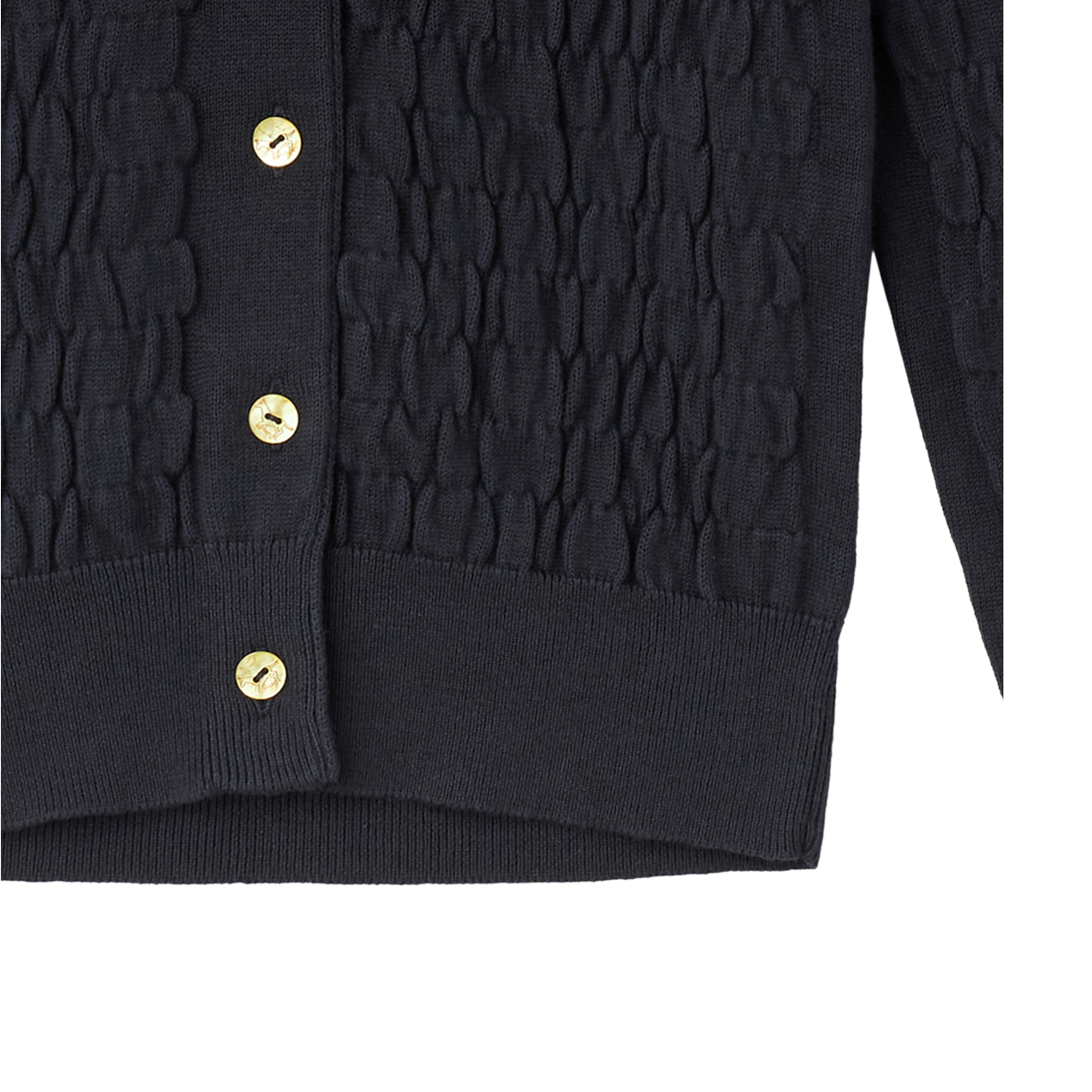 코너 아이브스 우먼 셔링 니티드 가디건 네이비 - 26FW(Conner Ives Women Shirred Knitted Cardigan Navy - 26FW) - 6