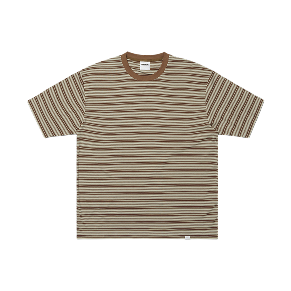 NMSS62TS02BRW NOMANUAL Offbeat Stripe T-Shirt Brown