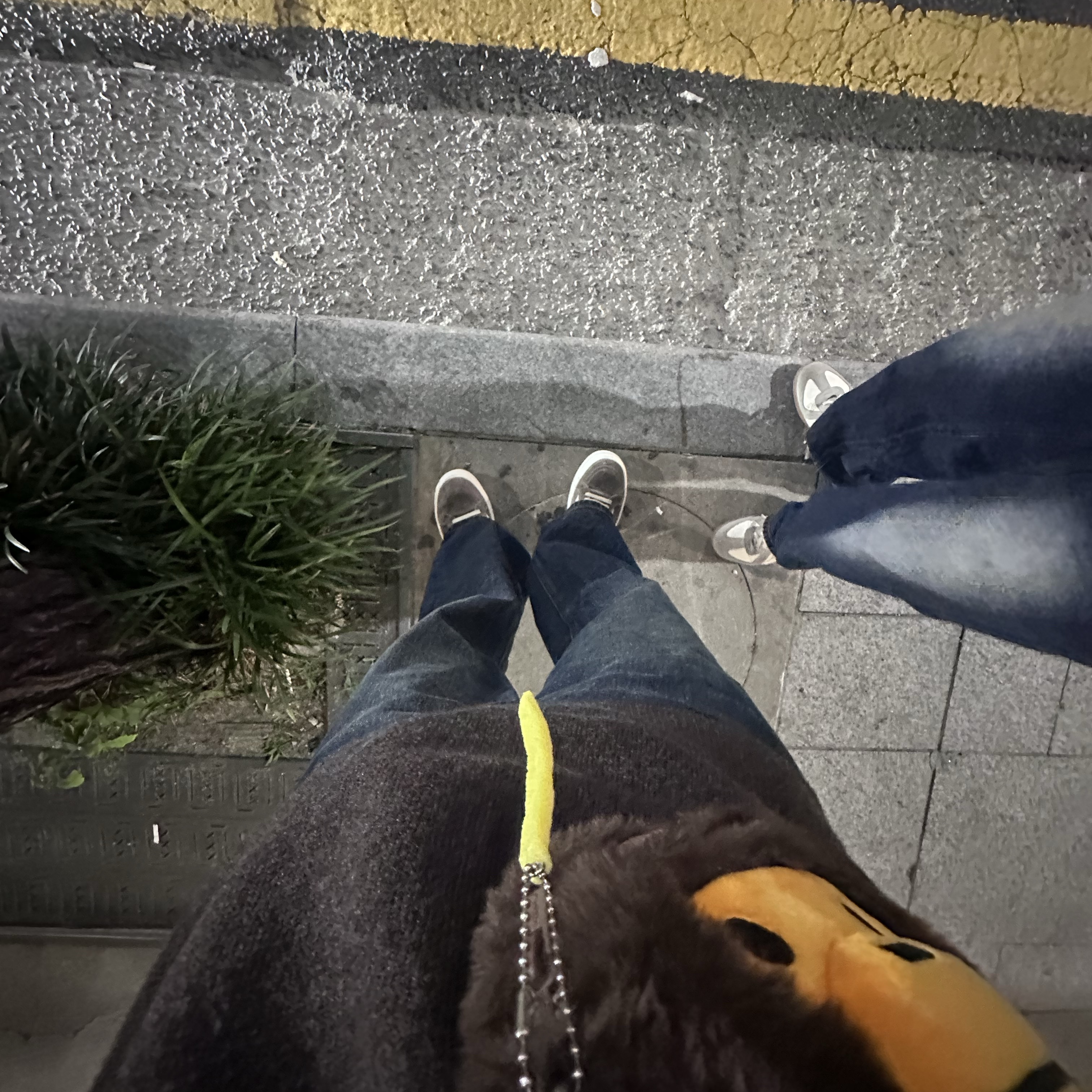 Rick Owens Suede Vintage Sneakers Dust, BAPE Baby Milo Face Cross Bag Brown 착용 스타일 - 1