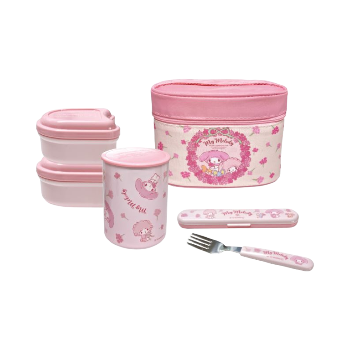 스케이터 마이멜로디 플라워리스 스테인레스 보온 도시락 560ml 포크포함(Skater Mymelody Flower Stainless Thermal Lunch Box 560ml with Fork)