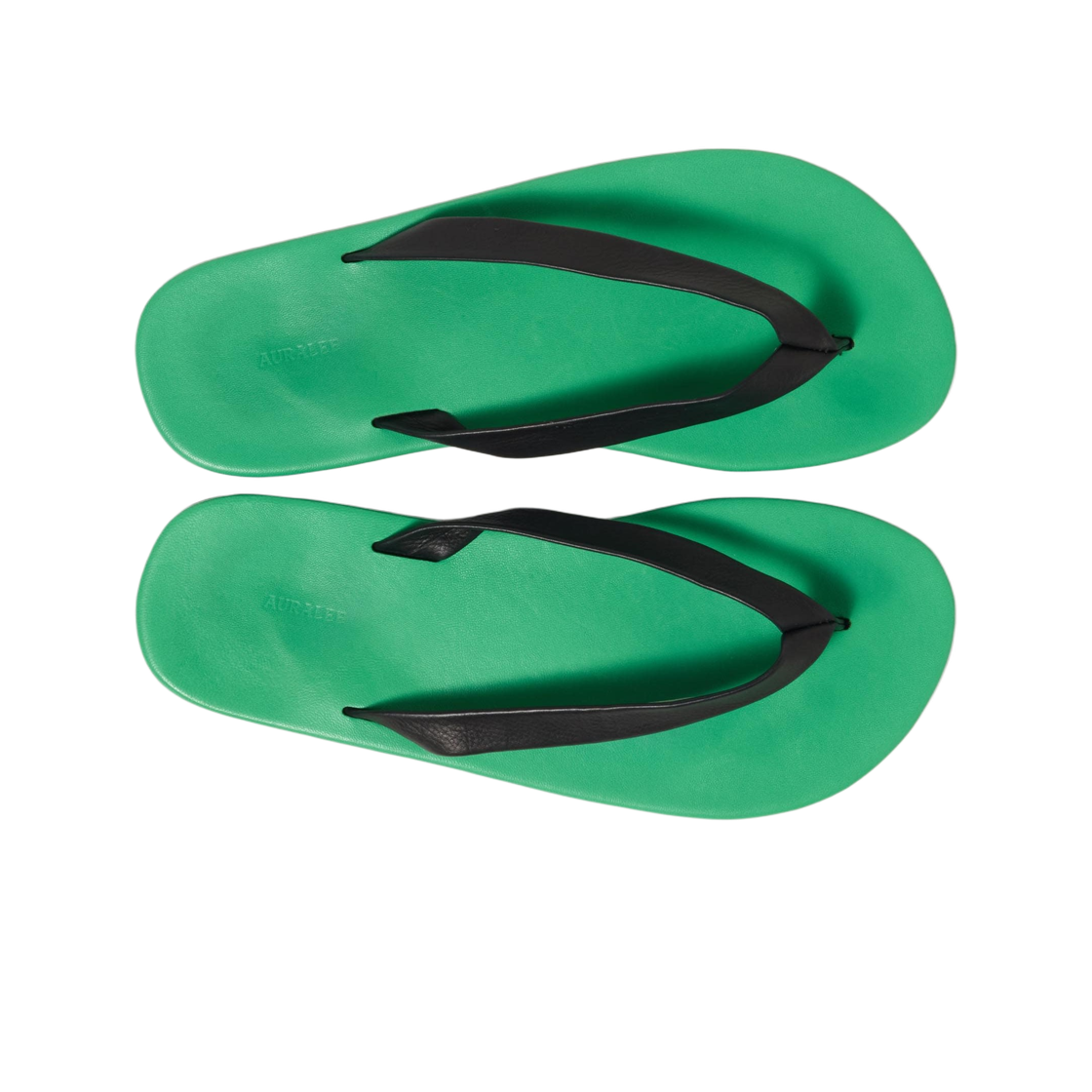오라리 소프트 레더 플립 플랍 그린 블랙(Auralee Soft Leather Flip-Flops Green Black) - 2
