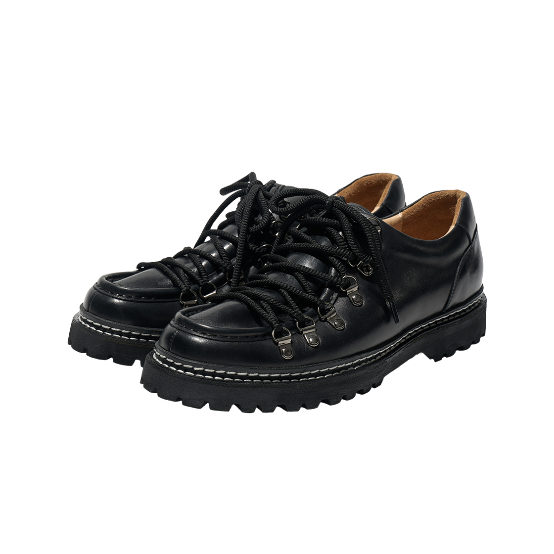 파르티멘토 리웍스 카우하이드 모크 토 하이킹_블랙(Partimento Reworks Cowhide Moc Toe Hiking_Black)