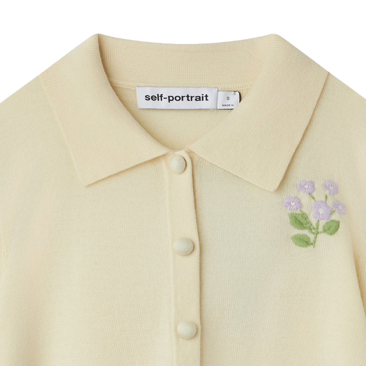 셀프 포트레이트 우먼 플라워 엠브로이더드 니트 가디건 옐로우 - 26FW(Self Portrait Women Flower Embroidered Knit Cardigan Yellow - 26FW) - 3