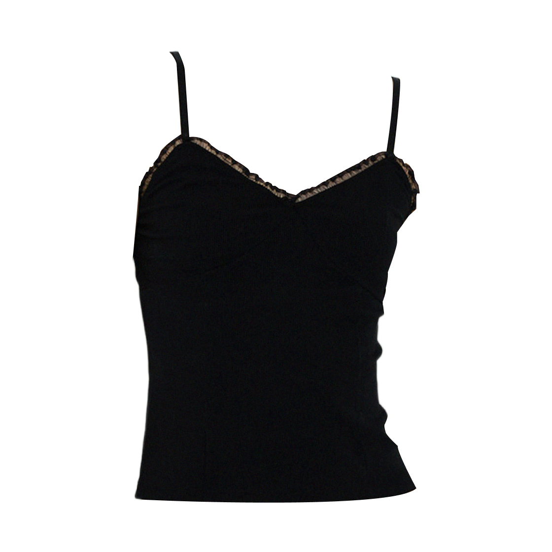 (W) 이니어 262 코어 립 레이스 캐미솔 블랙((W) Innir 262 Core Rib Lace Camisole Black)