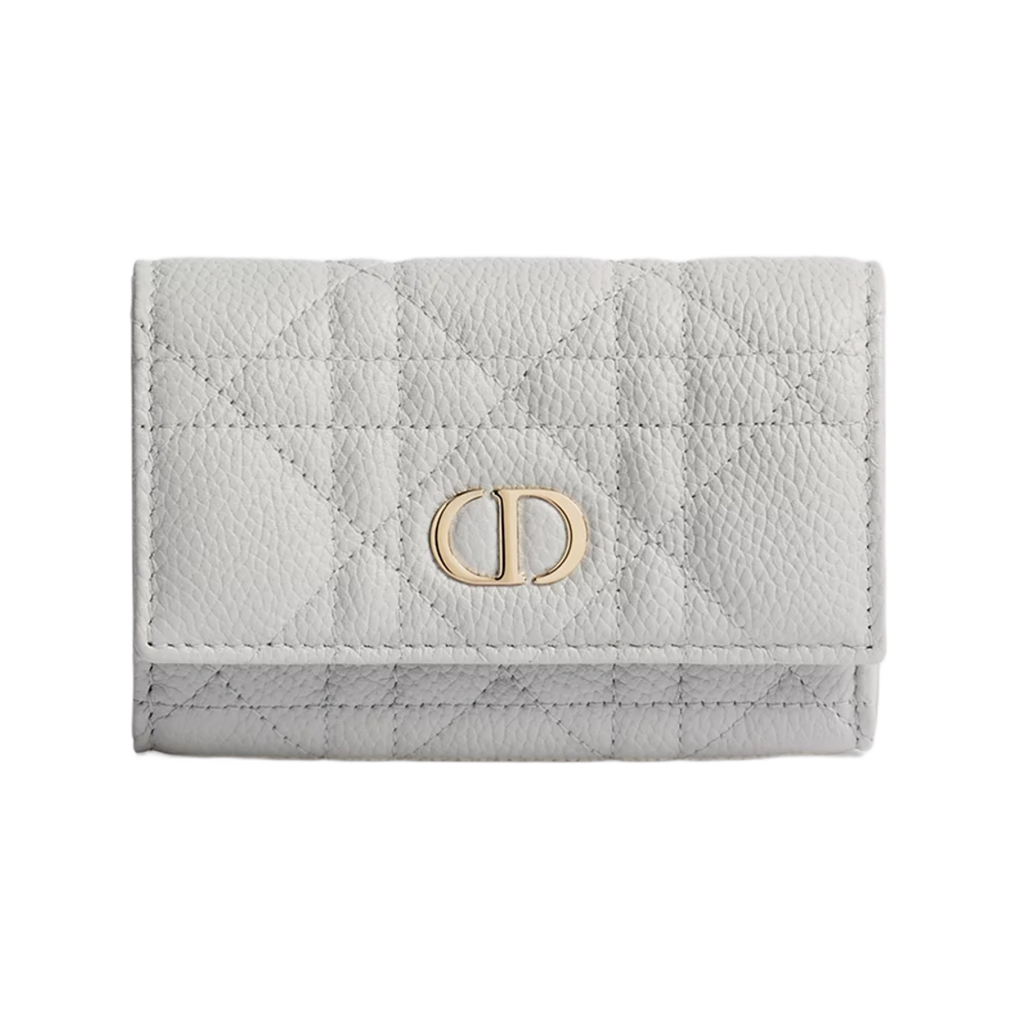 S5939OUTE-M68G Dior Caro Glycine Wallet Cannage Grained Calfskin Gris Pietro