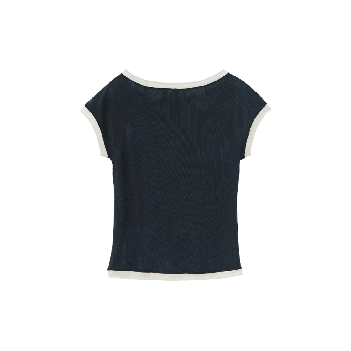 폴리테루 우먼 뮤티드 라인 티셔츠 네이비(Polyteru Women Muted Line T-Shirt Navy) - 2
