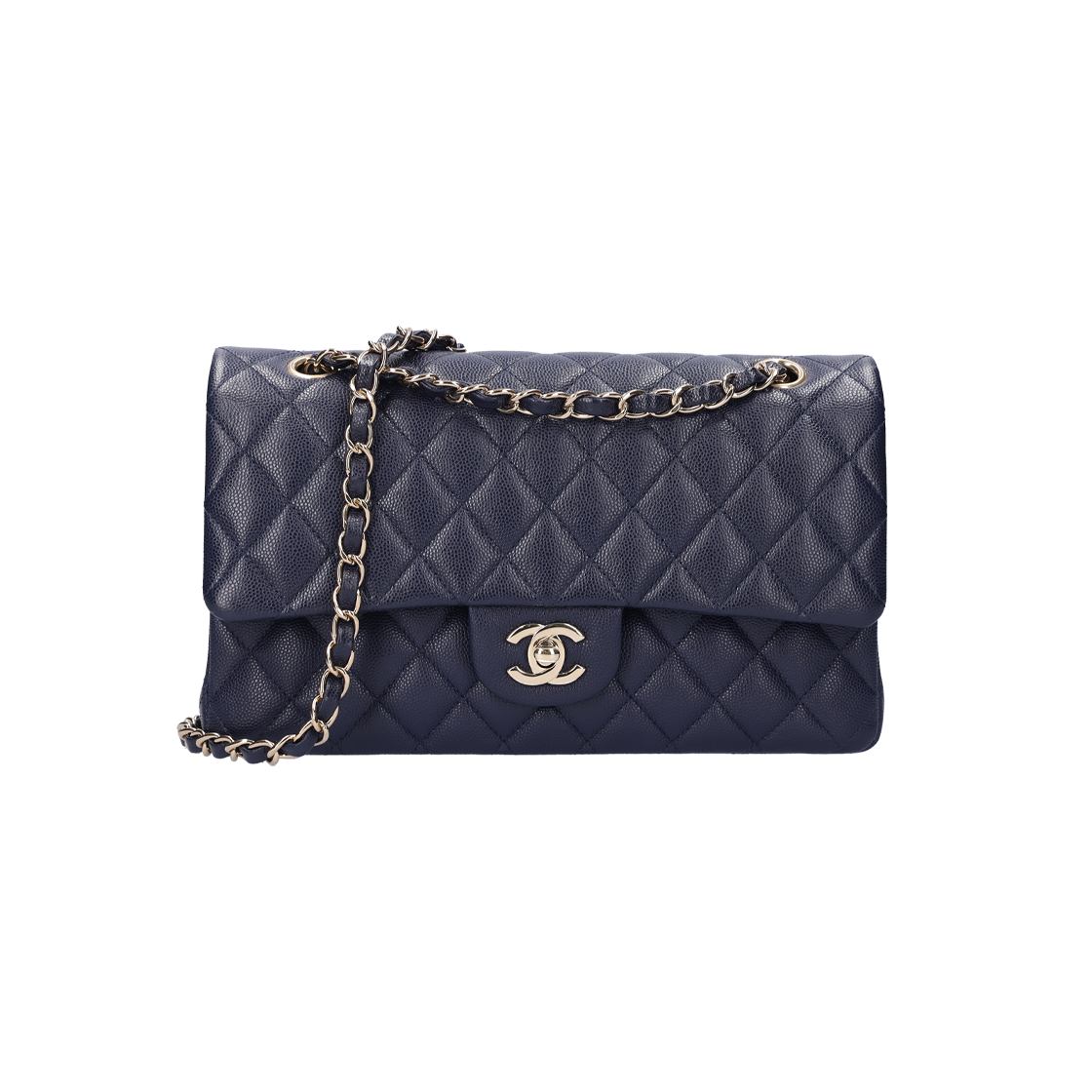 ITBG33S4SPOA Chanel Classic Medium Flap Bag Navy Leather