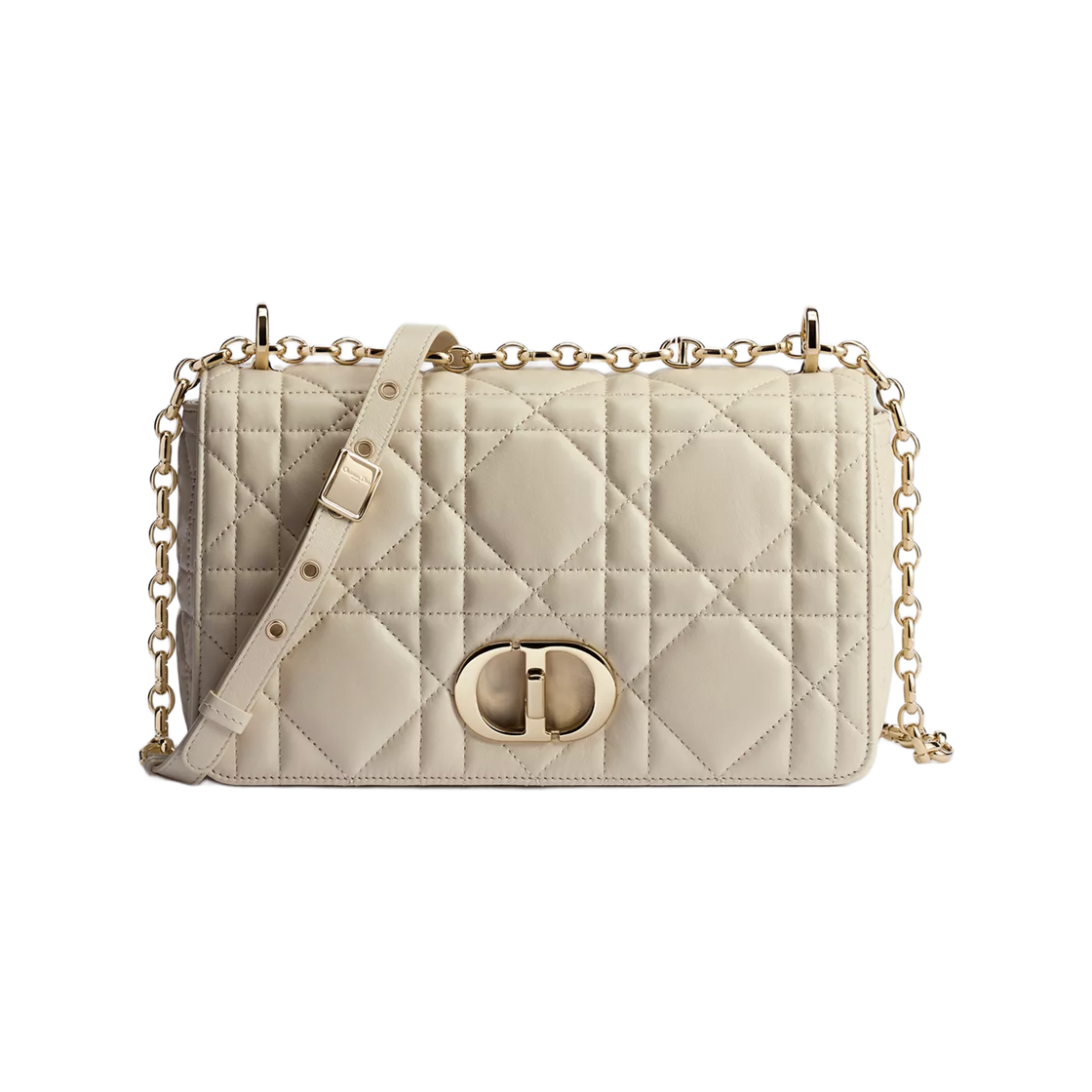 M9253OHPA-M79U Dior Soft Dior Caro Bag Medium Macrocannage Lambskin Craie