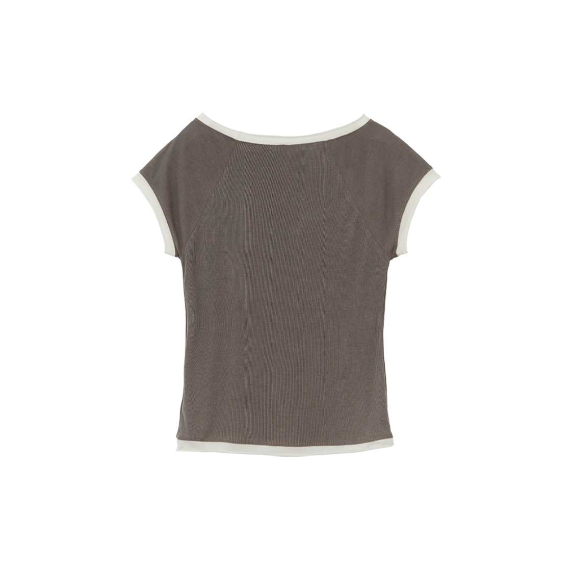 폴리테루 우먼 뮤티드 라인 티셔츠 라떼(Polyteru Women Muted Line T-Shirt Latte) - 2