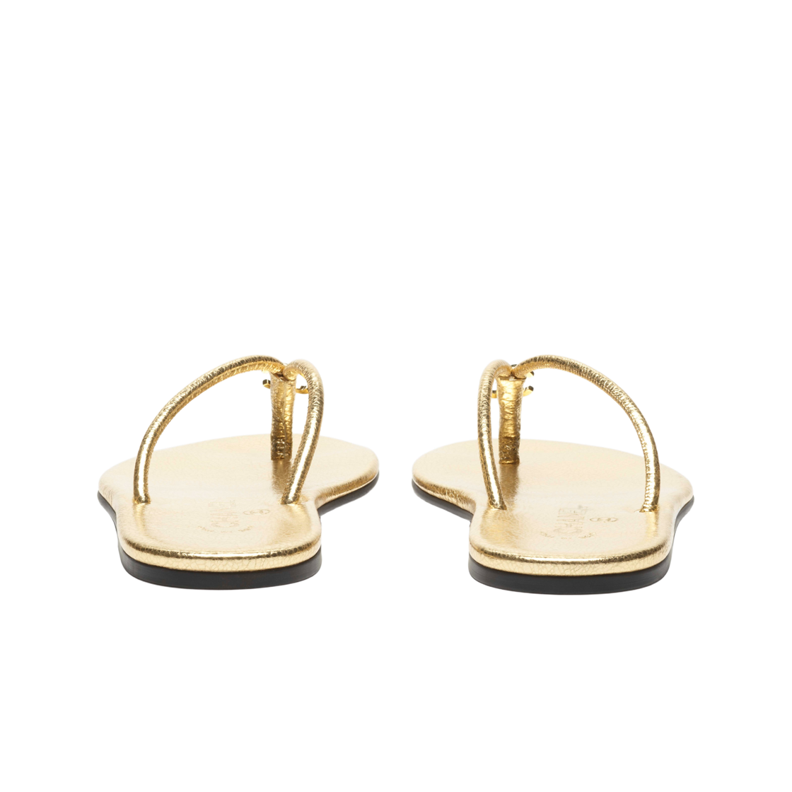 (W) 샤넬 통 크랙클 라미네이티드 카프스킨 & 골드((W) Chanel Thongs Crackled Laminated Calfskin & Gold) - 2