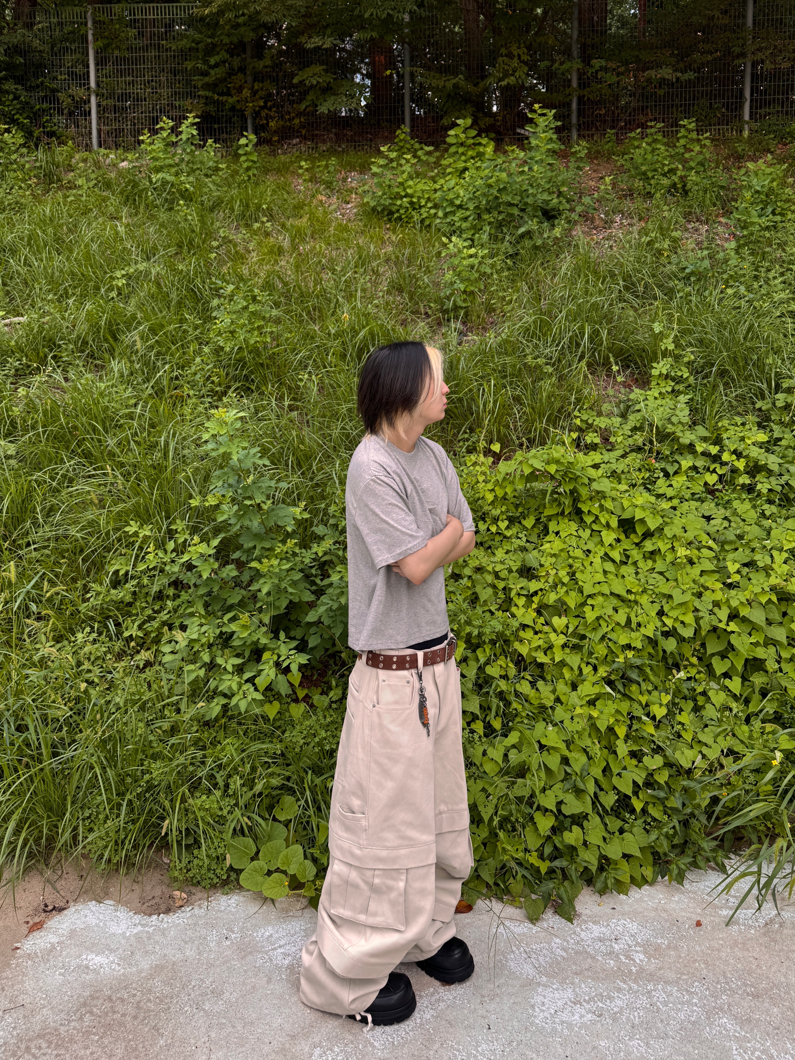 Kamien Titan Baggy Pants Light Beige, Kamien Titan Baggy Pants Light Beige 착용 스타일 - 3