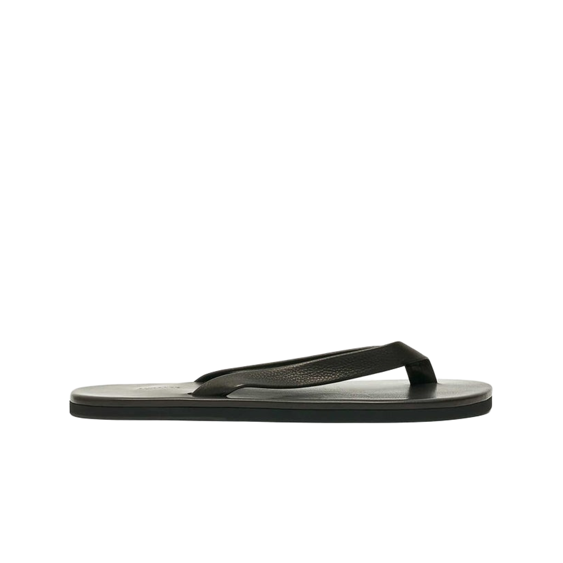 (W) 오라리 소프트 레더 플립 플랍 블랙((W) Auralee Soft Leather Flip-Flops Black)