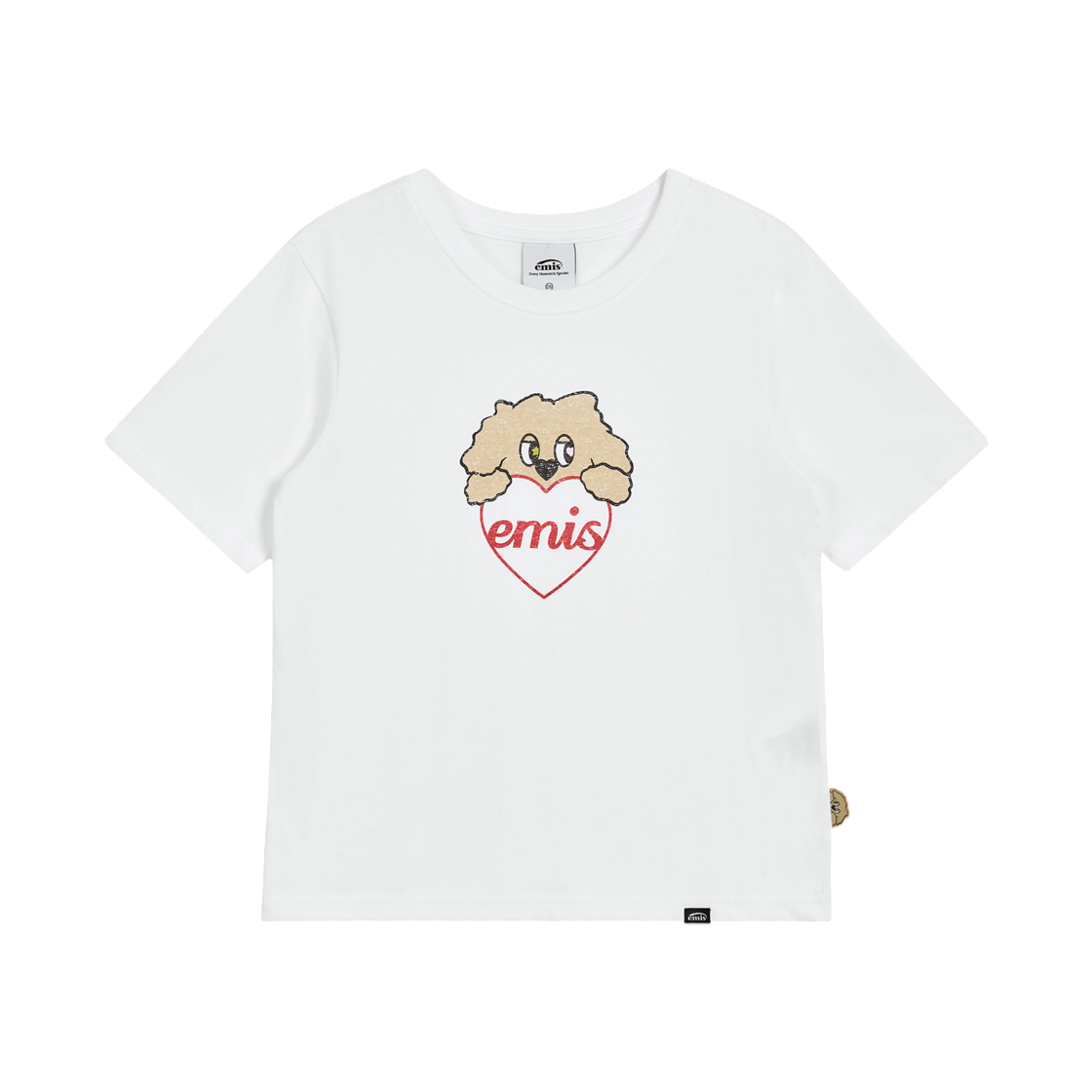 (W) 이미스 미수기 러브 이미스 티셔츠 화이트((W) Emis Misugi Love Emis T-Shirt White) - 1