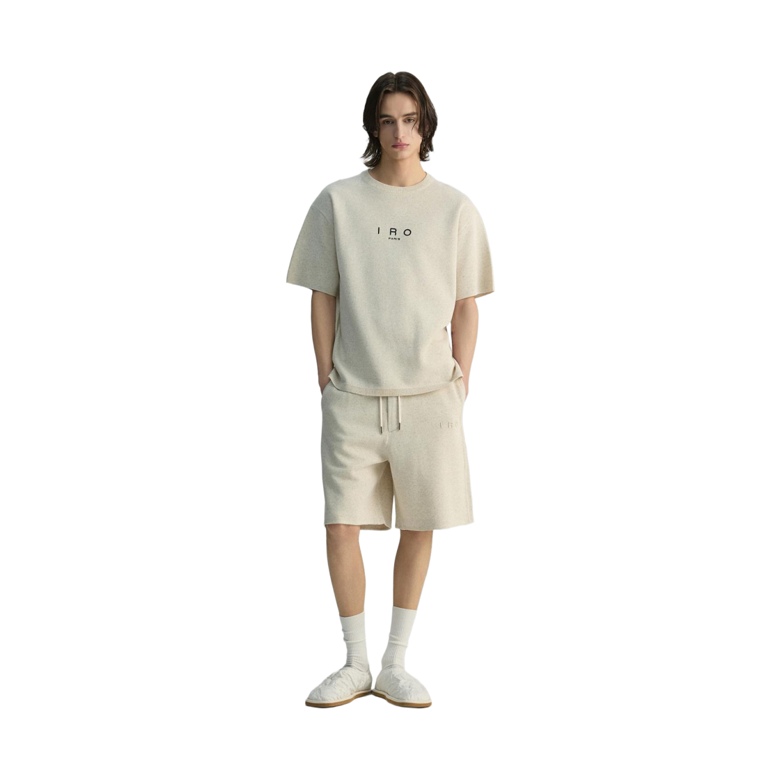 이로 네뷸라 베이직 로고 반팔 라운드 니트 아이보리(Iro Nebula Basic Logo Short-Sleeve Crew Neck Knit Ivory) - 2