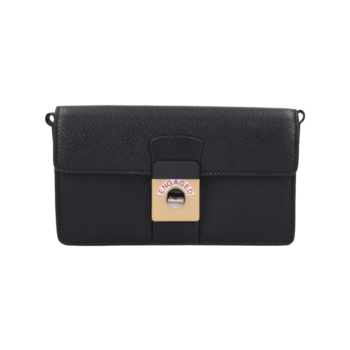 IT8RR5NLATPU Maison Margiela New Rock Horizontal Leather Stitch Crossbody Bag Black & White