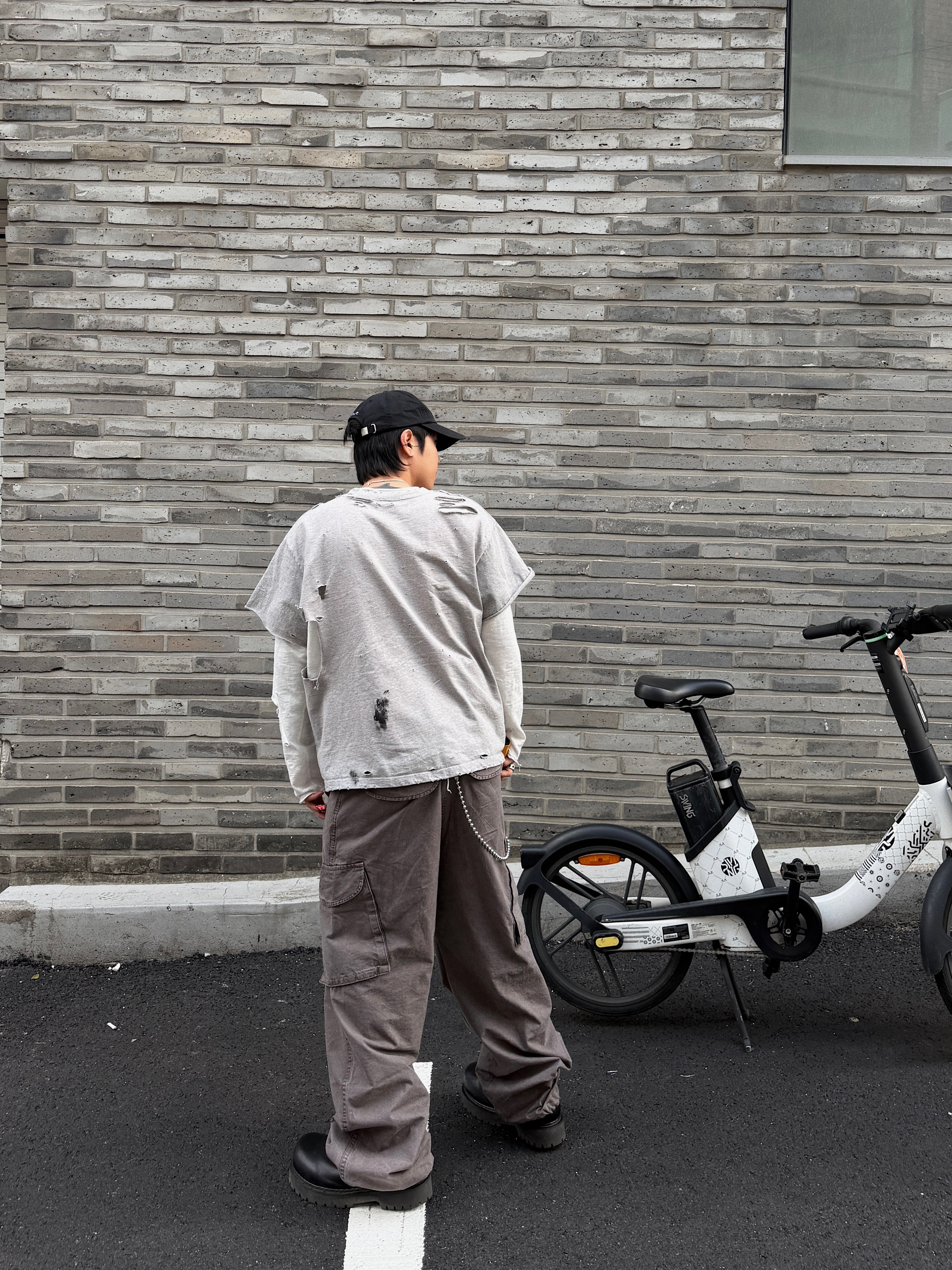 LOSTGARDEN Phantom, MJD Washed Ripstop Cargo Pants Sweet Potato 착용 스타일 - 6