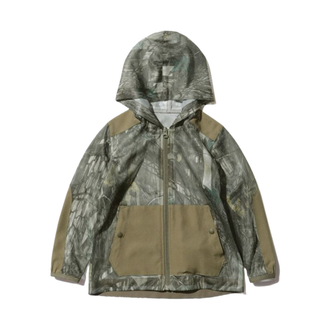 (키즈) 스노우 피크 프린티드 인젝트 쉴드 메쉬 파카 카키((Kids) Snow Peak Printed Insect Shield Mesh Parka Khaki) - 1