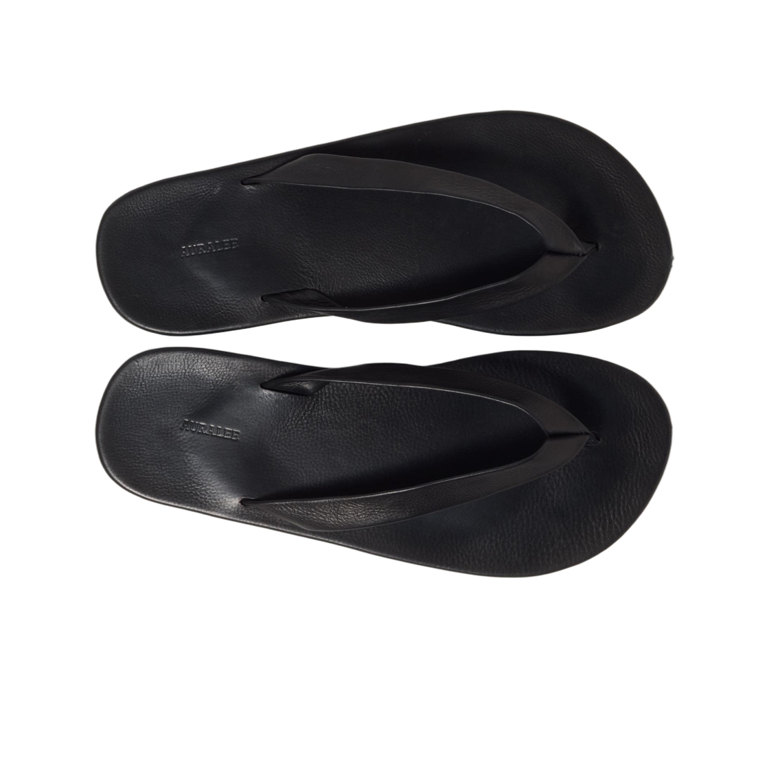 (W) 오라리 소프트 레더 플립 플랍 블랙((W) Auralee Soft Leather Flip-Flops Black) - 2