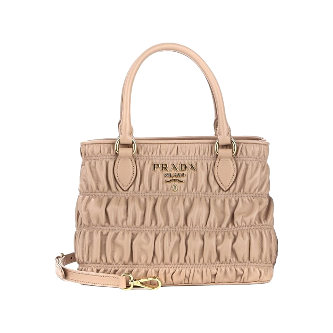 1BA172-2B25-F0236 Prada Nappa Gaufre Calf Leather Tote Bag Powder Pink