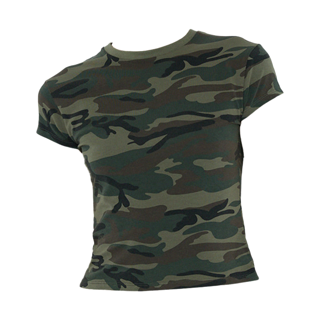 (W) 이니어 262 카모 라이트웨이트 베이비 티셔츠 우드랜드((W) Innir 262 Camo Lightweight Baby T-Shirt Woodland)