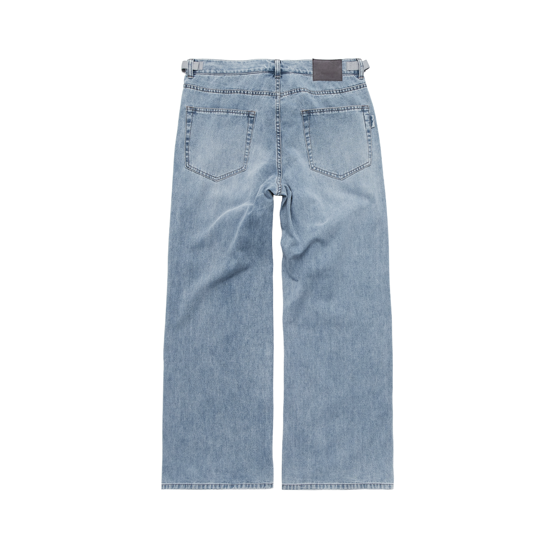폴리테루 엉클 컷 데님 진 워시드 라이트 블루(Polyteru Uncle Cut Denim Jeans Washed Light Blue) - 2