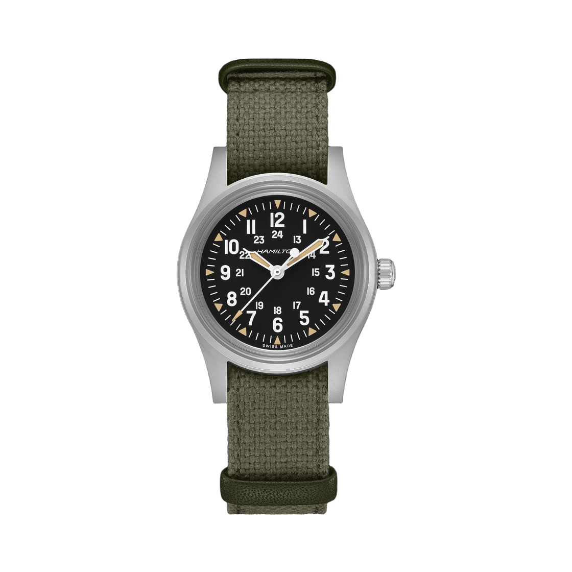 해밀턴 카키 필드 매커니컬 36mm 스테인리스 스틸 텍스타일 스트랩 그린(Hamilton Khaki Field Mechanical 36mm Stainless Steel Textile Strap Green)