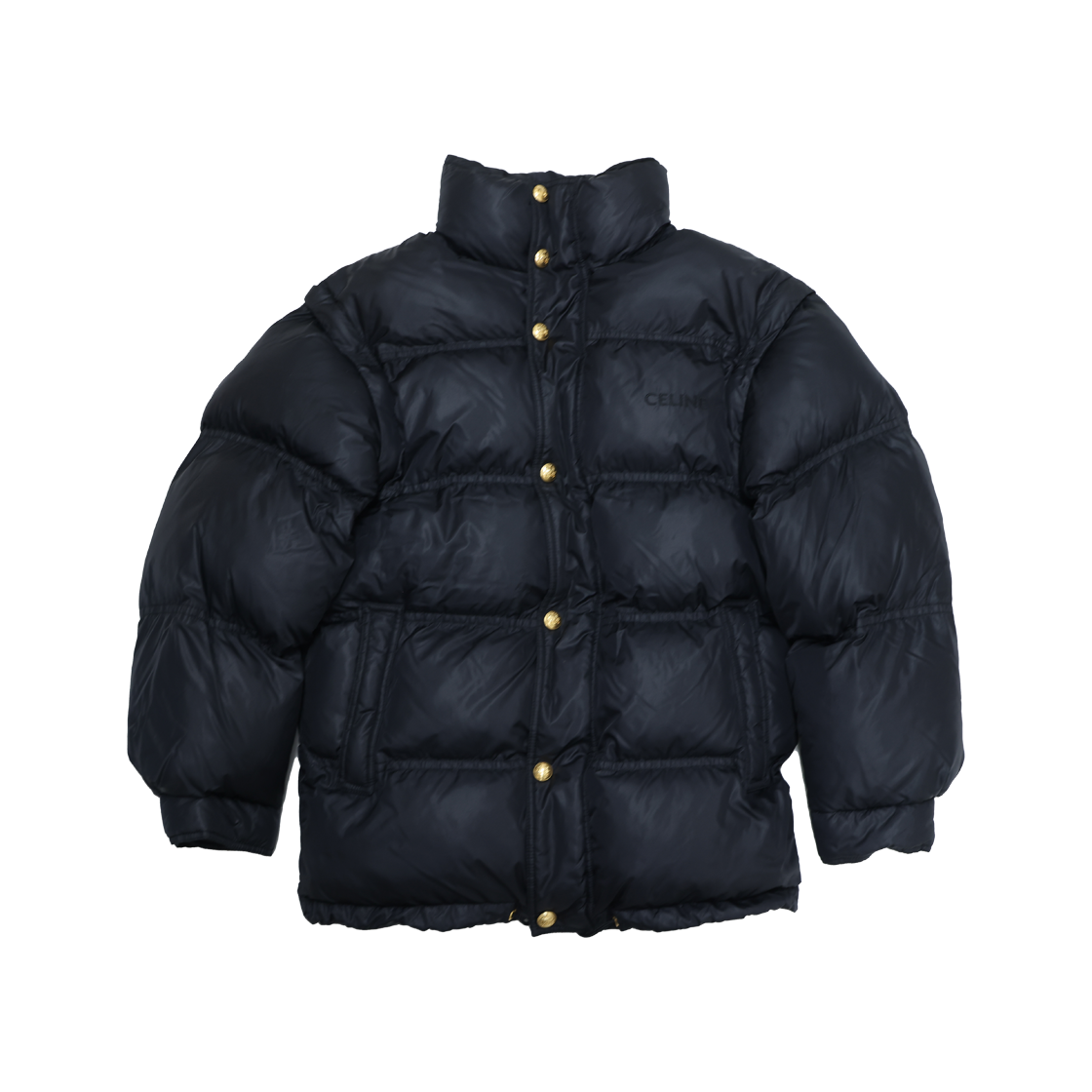 IT935K6LA3VI Celine Triomphe Quilted Puffer Down Vest Jacket Black